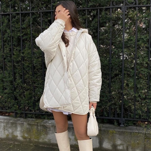 LAST 1!🔥ZARA OVERSIZED QUILTED PUFFER WATER REPELLENT COAT - Picture 6 of 16